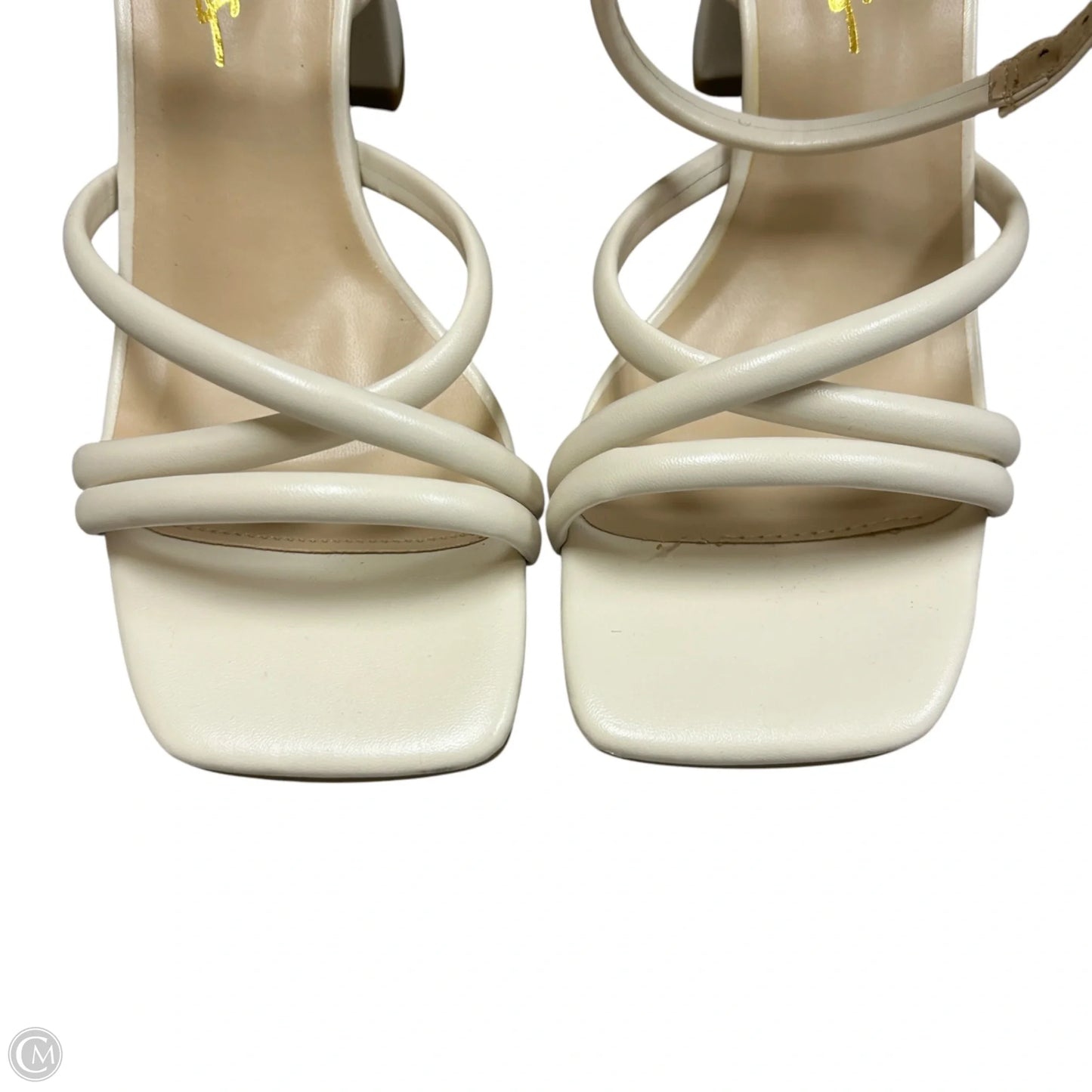 Sandals Heels Block By Lulus In Cream, Size: 6