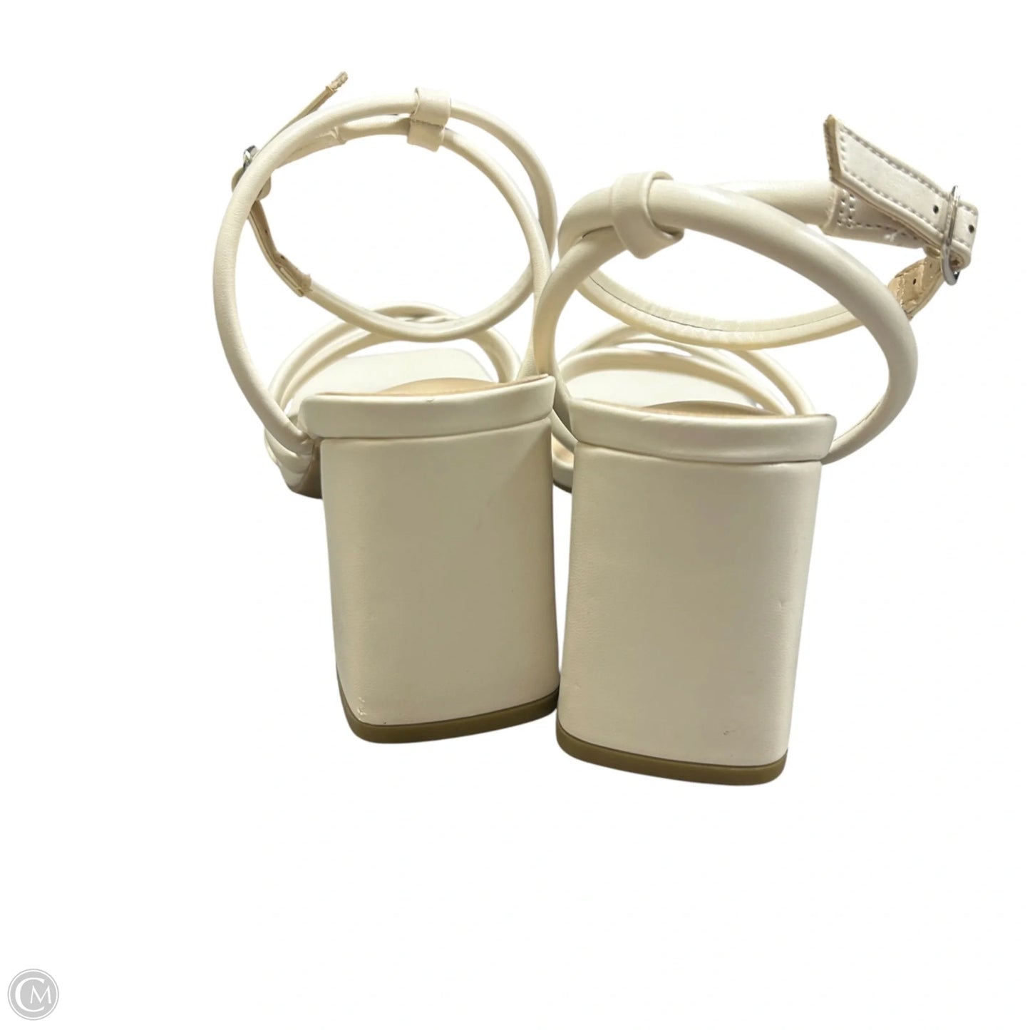 Sandals Heels Block By Lulus In Cream, Size: 6