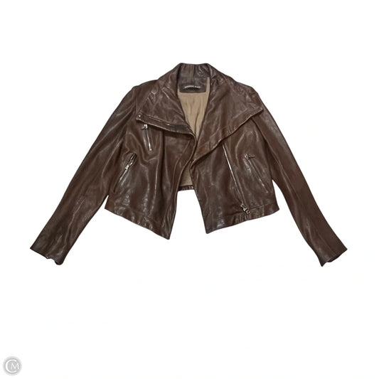 Jacket Leather By Andrew Marc In Brown, Size: L