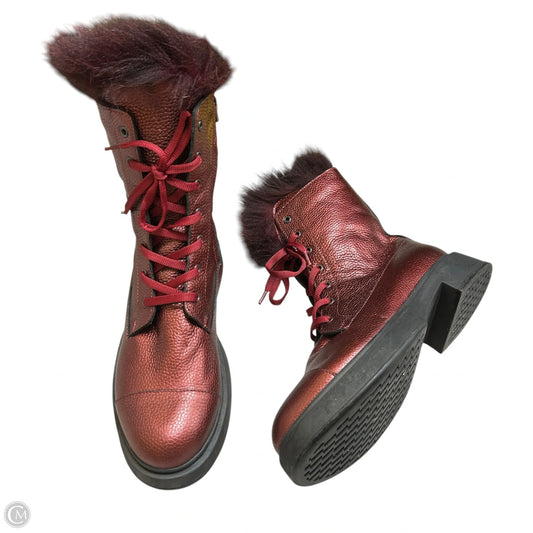 Boots Combat By Vinci In Red, Size: 9.5