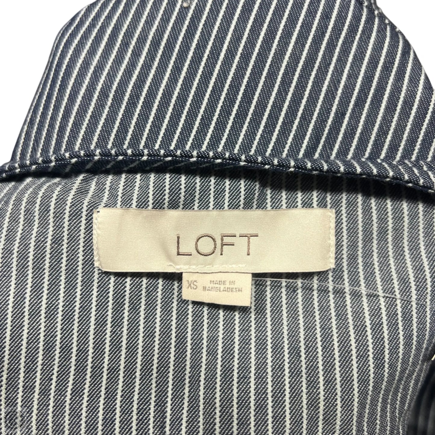 Top Short Sleeve By Loft In Blue & White, Size: Xs