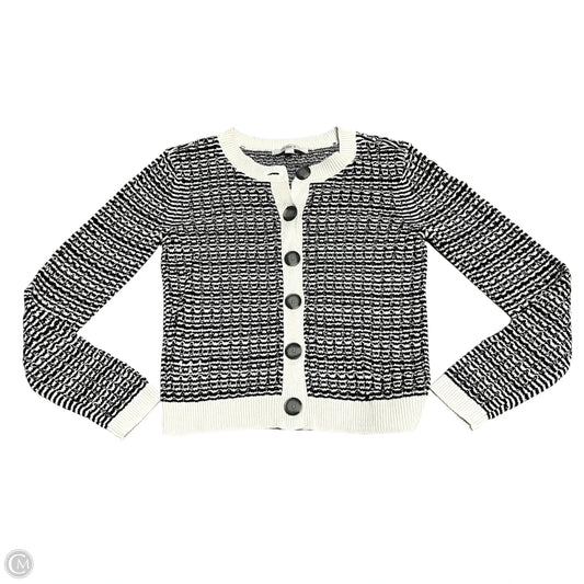 Sweater Cardigan By Loft In Black & Cream, Size: Xs