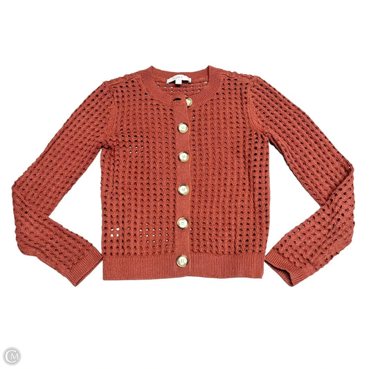 Sweater Cardigan By Loft In Orange, Size: Xs