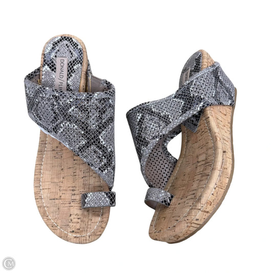 Sandals Heels Wedge By Donald Pliner In Taupe, Size: 7.5