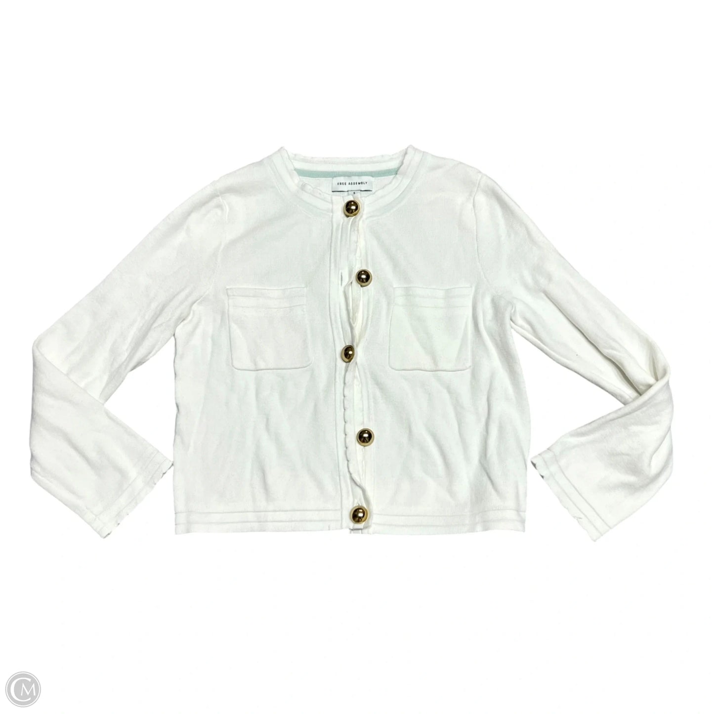 Sweater Cardigan By Free Assembly In Cream, Size: S