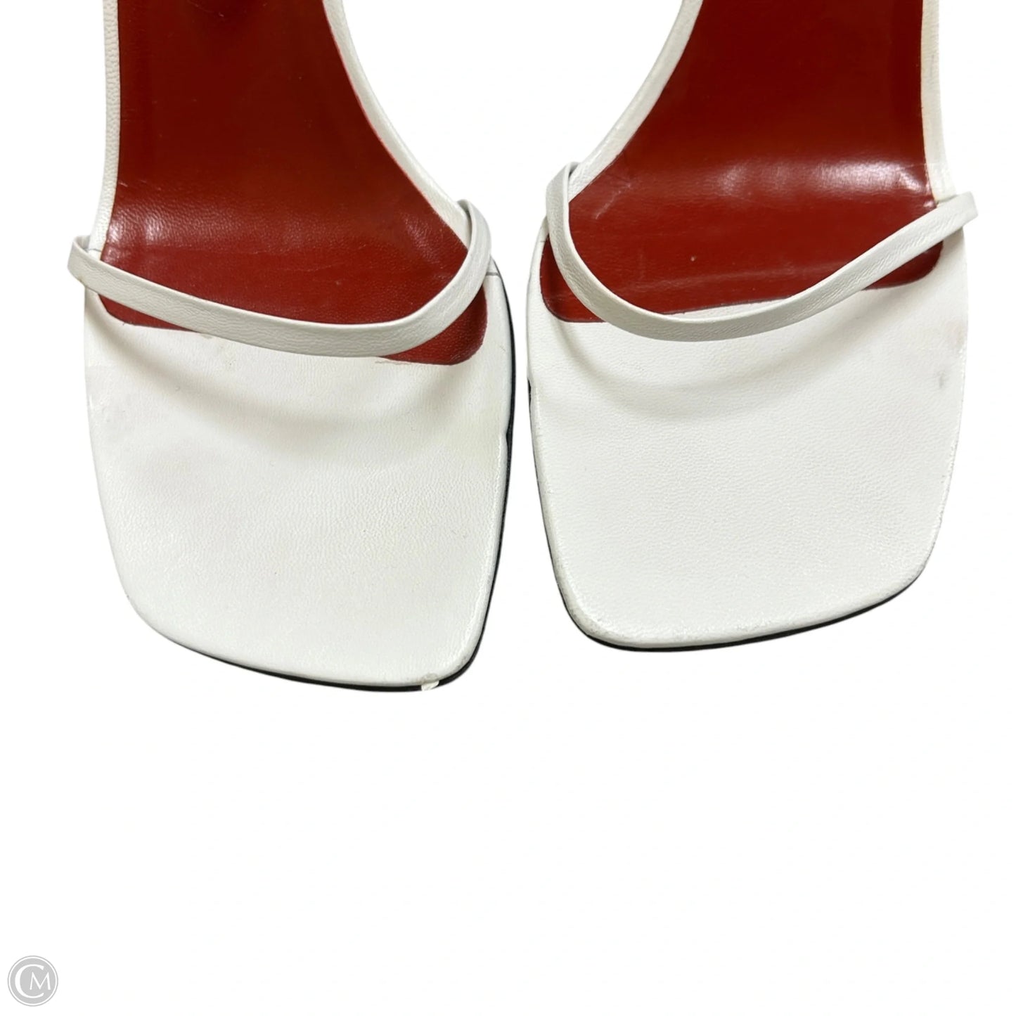 Sandals Heels Block By By Far In Red & White, Size: 7.5