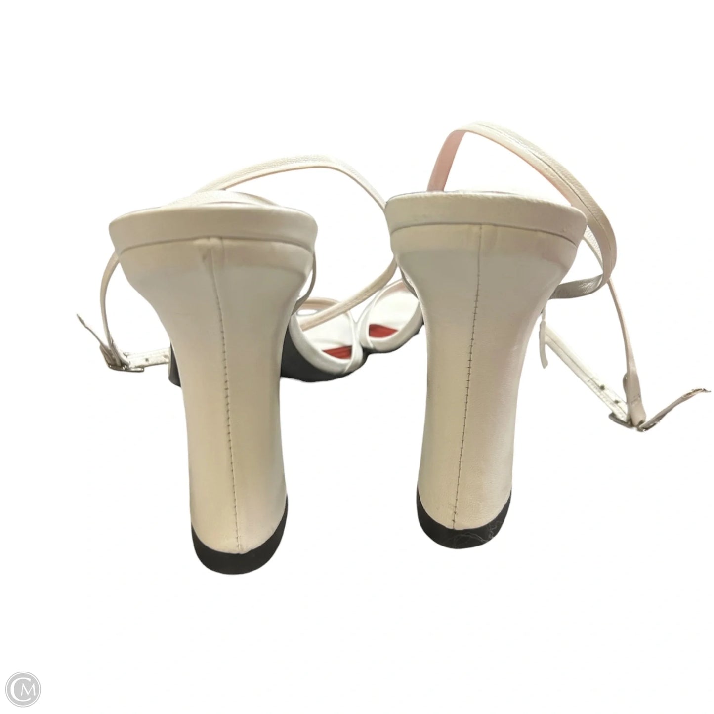 Sandals Heels Block By By Far In Red & White, Size: 7.5