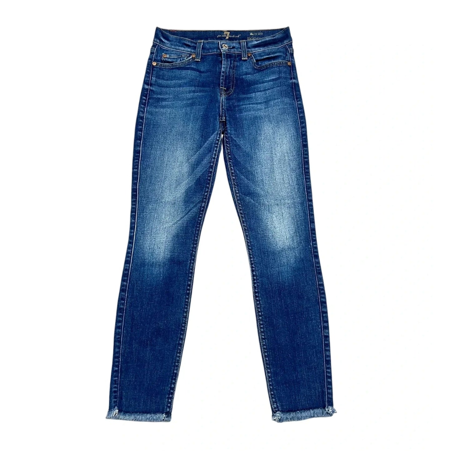 Jeans Skinny By 7 For All Mankind In Blue Denim, Size: 0