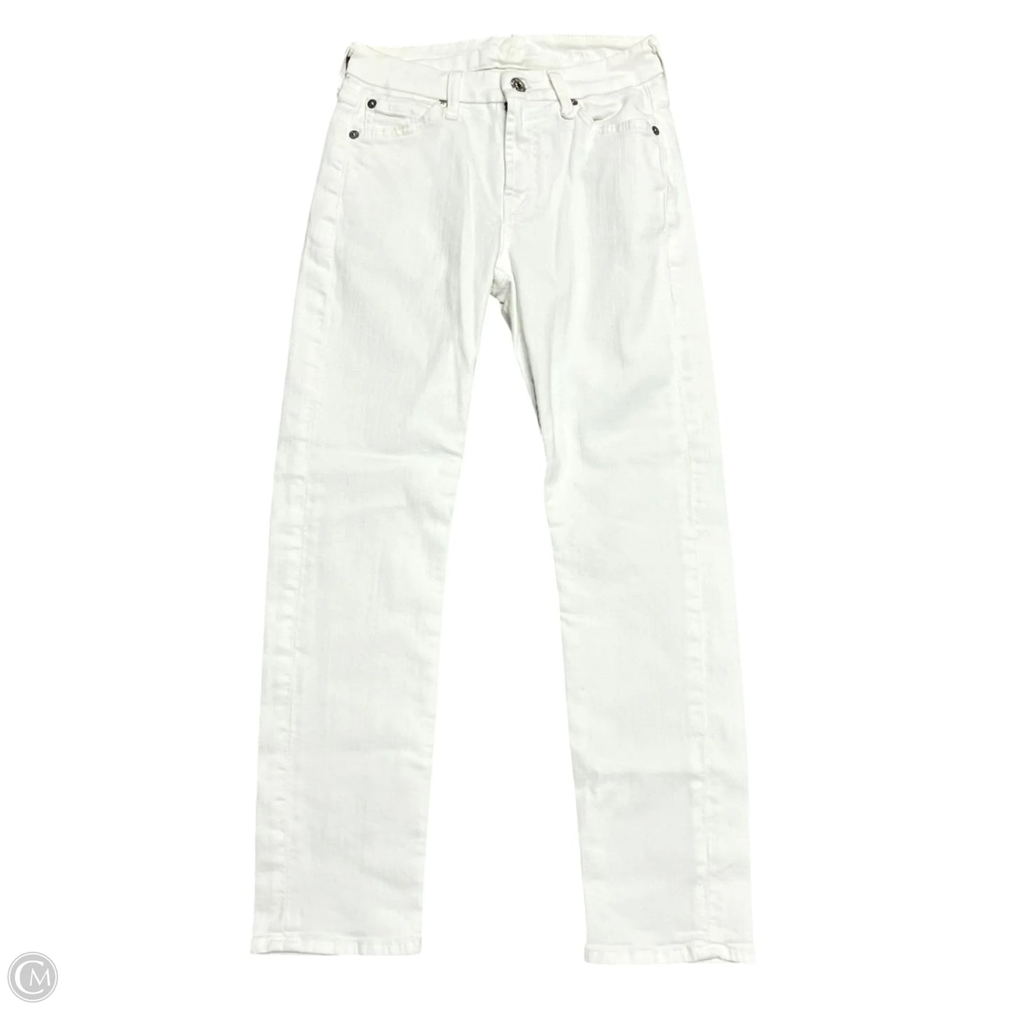 Jeans Skinny By 7 For All Mankind In Cream Denim, Size: 0