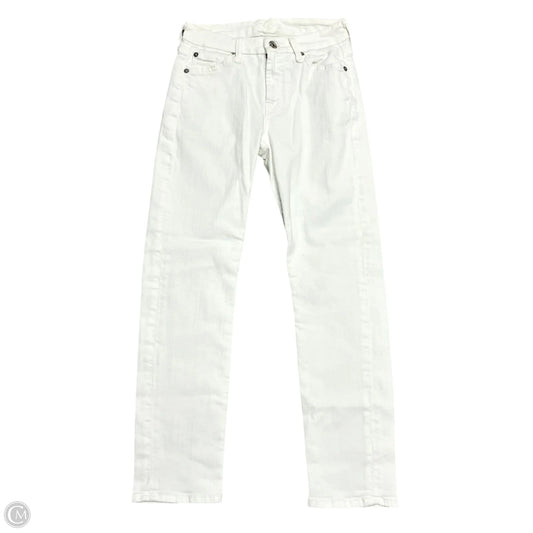 Jeans Skinny By 7 For All Mankind In Cream Denim, Size: 0