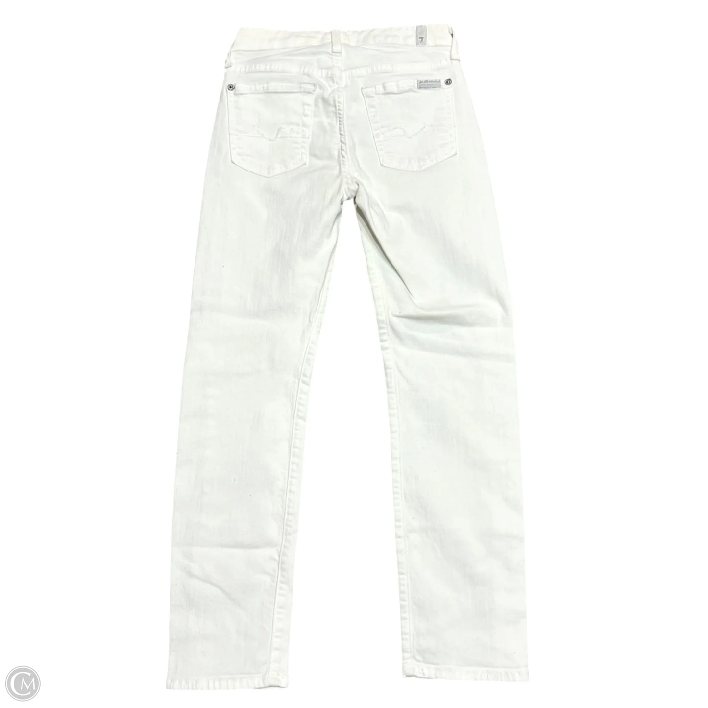 Jeans Skinny By 7 For All Mankind In Cream Denim, Size: 0