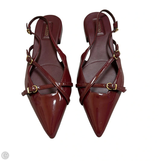Shoes Flats By Arezzo In Maroon, Size: 8.5