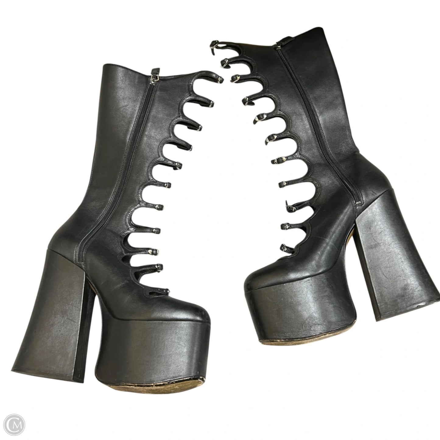 Boots Luxury Designer By Marc Jacobs In Black, Size: 10.5