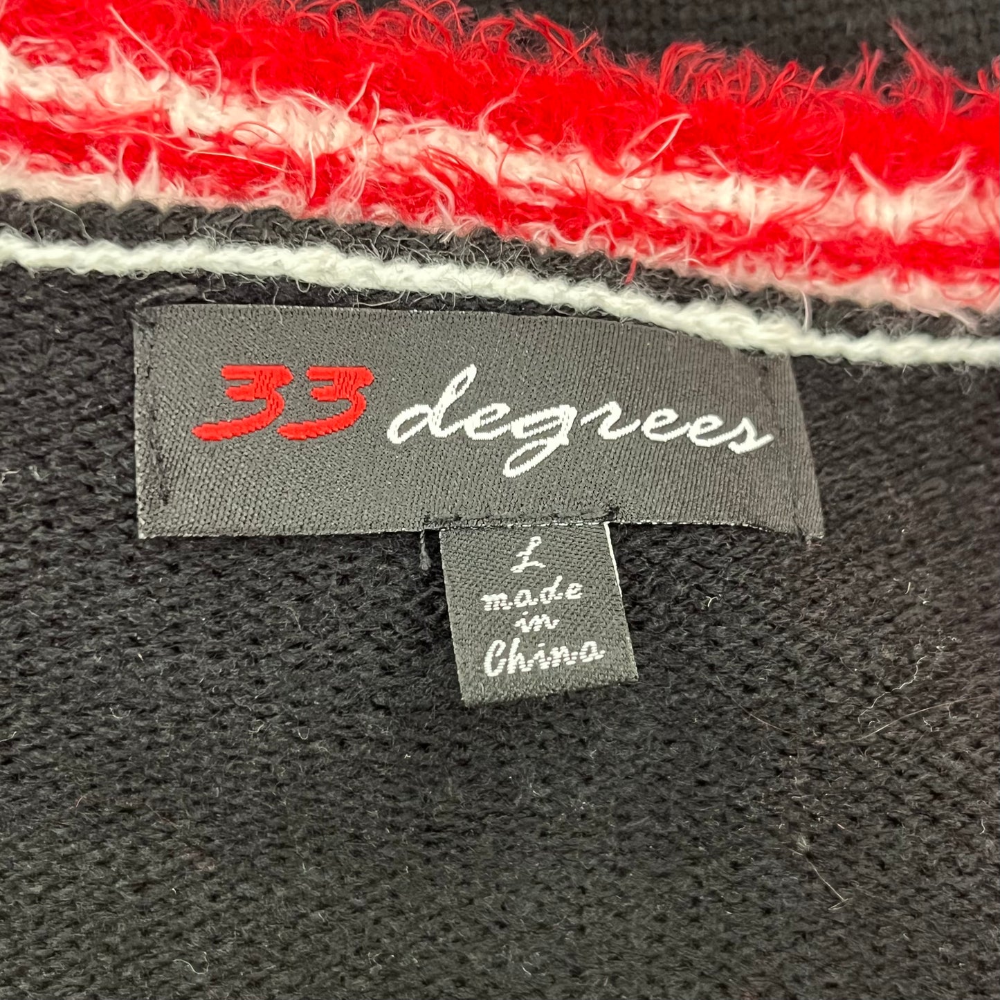 Sweater By 33 Degrees In Black & Red, Size: L