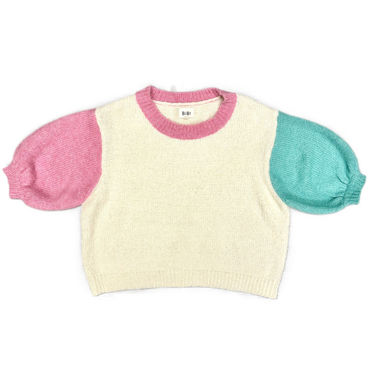 Sweater By Bibi In Blue & Pink, Size: L