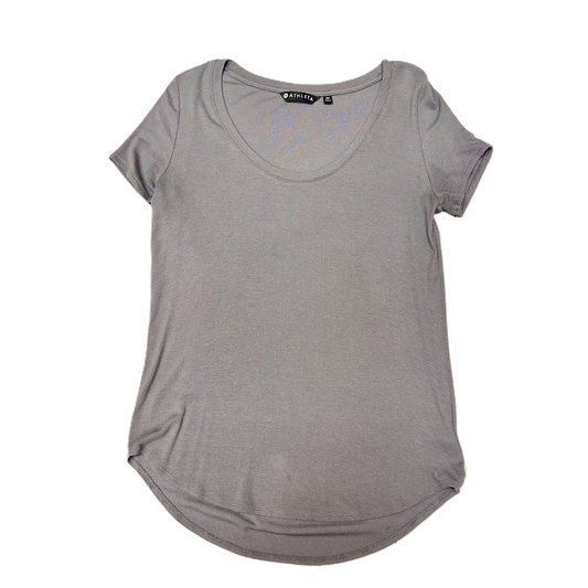 Athletic Top Short Sleeve By Athleta In Grey, Size: Xs