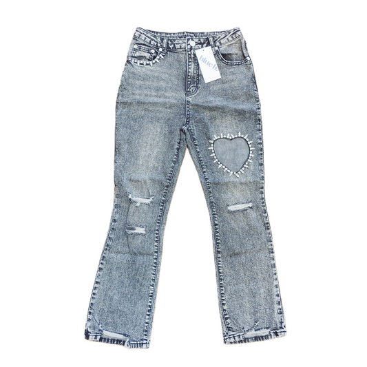 Grey Denim Jeans Skinny By Blue B, Size: S