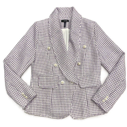 Blazer By Aqua In Purple & White, Size: M