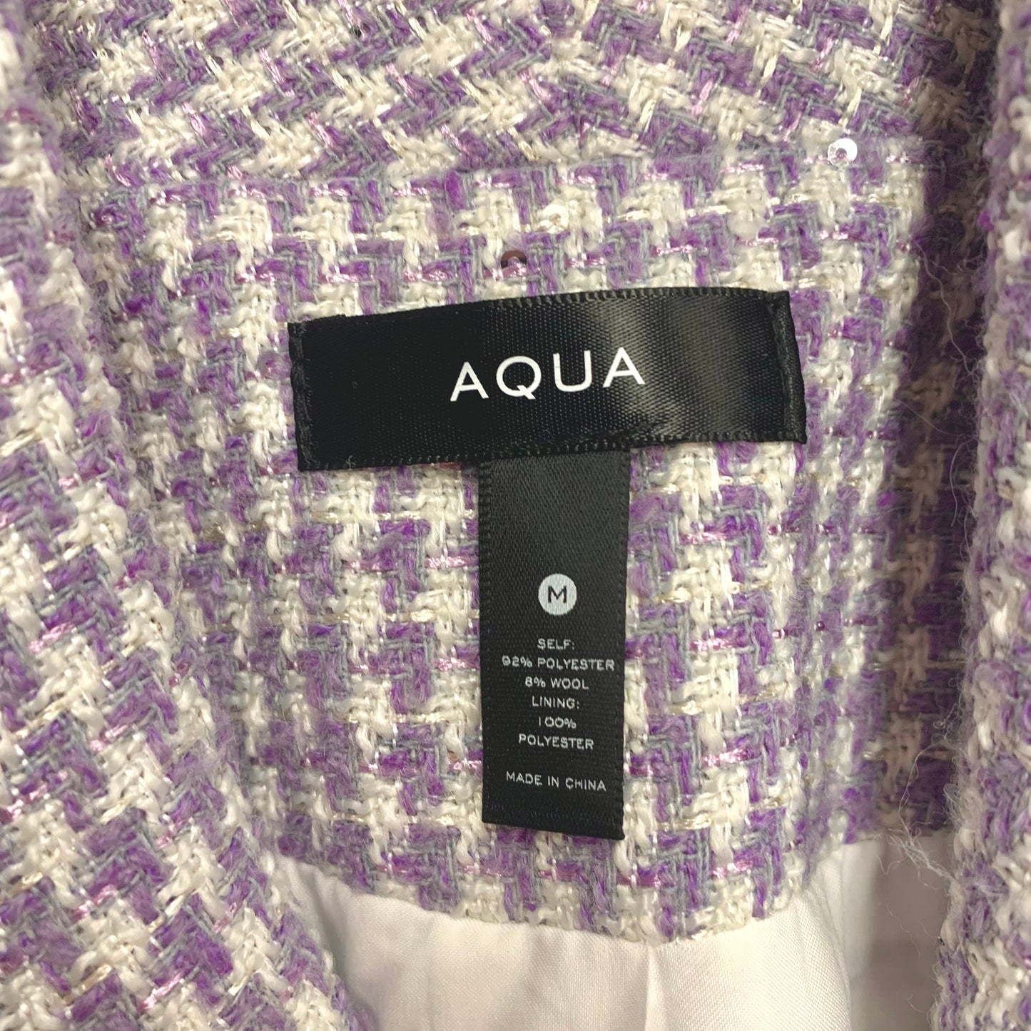 Blazer By Aqua In Purple & White, Size: M