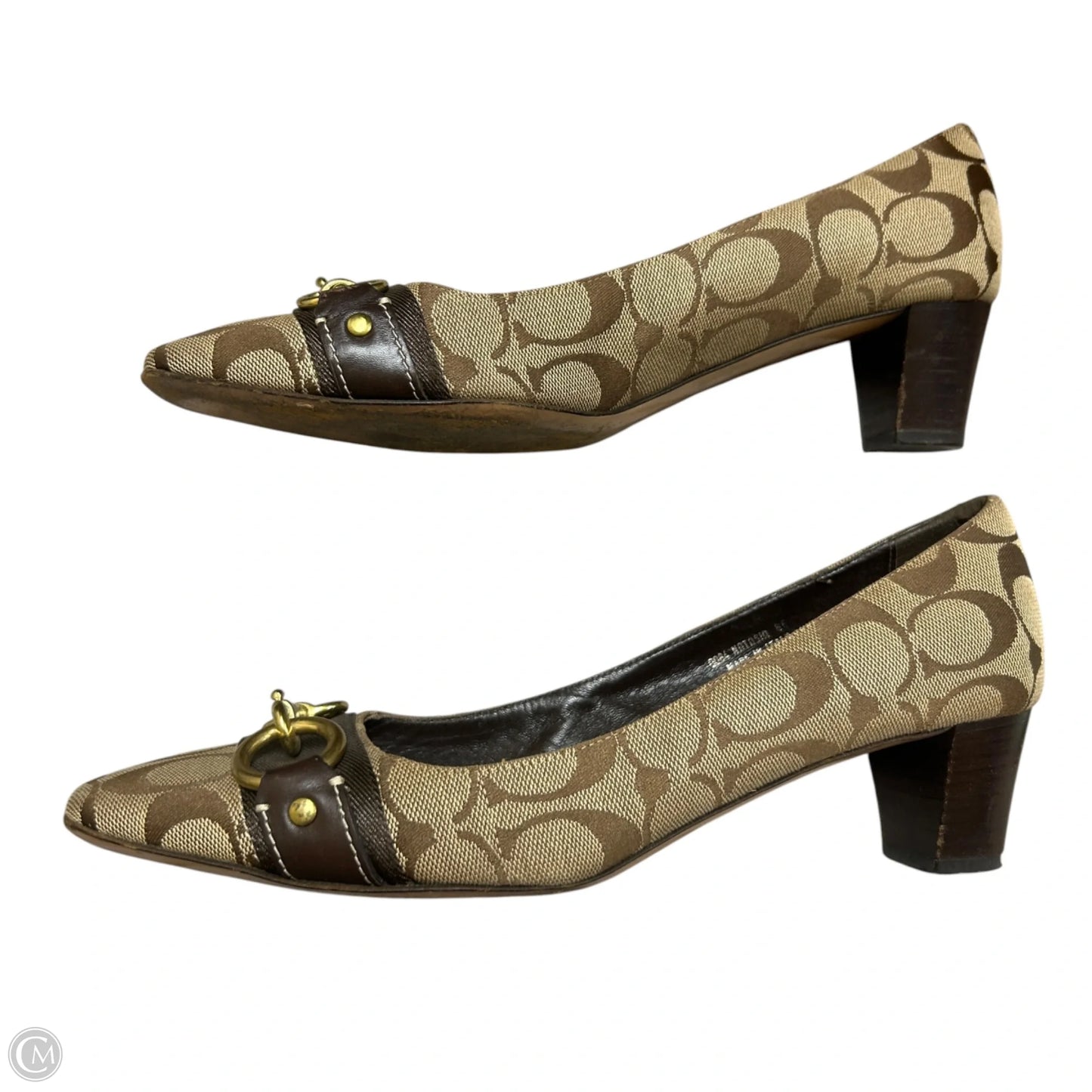 Shoes Designer By Coach In Brown & Gold, Size: 10