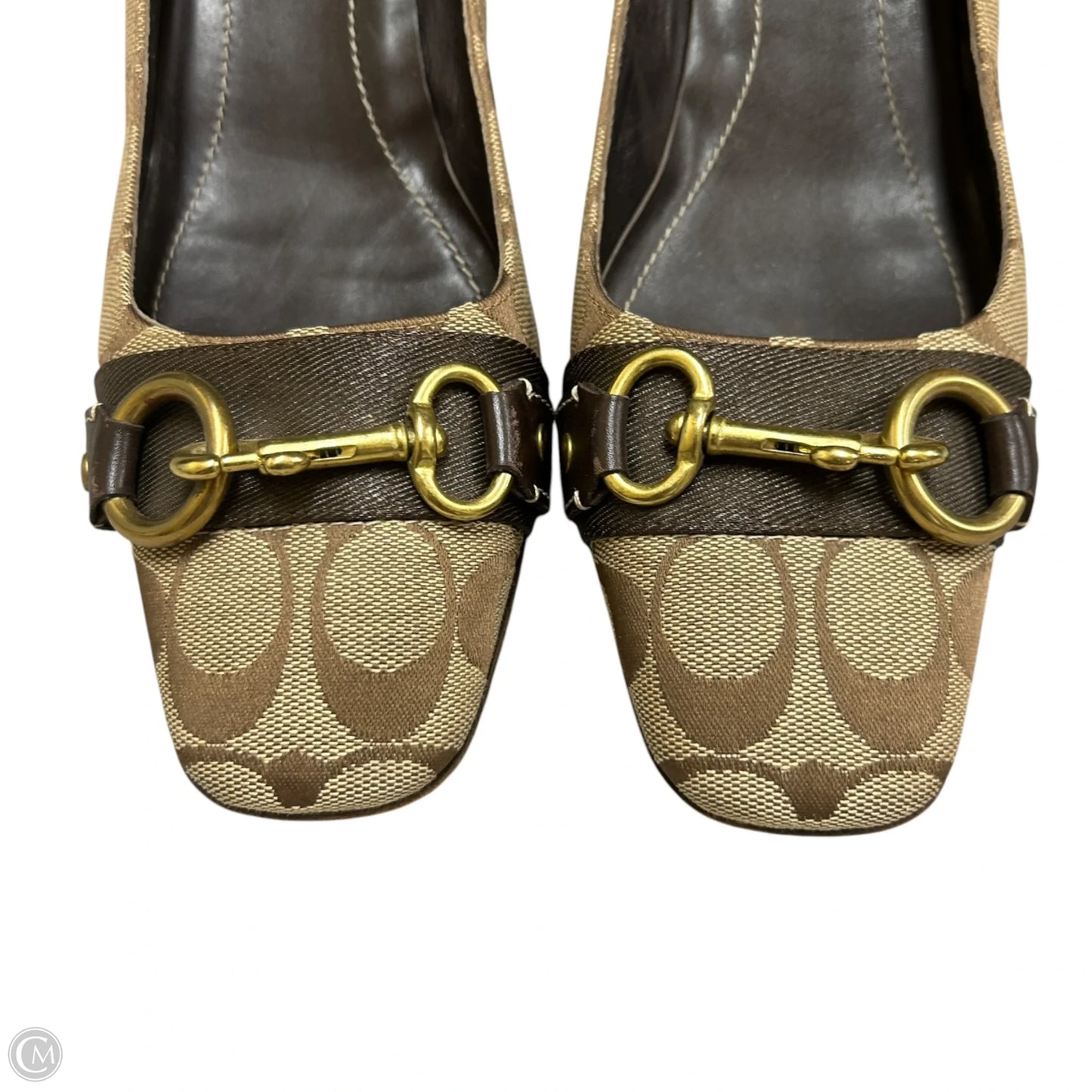 Shoes Designer By Coach In Brown & Gold, Size: 10
