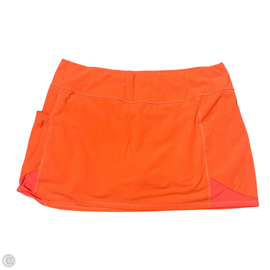 Athletic Skort By Athleta In Orange, Size: Xl