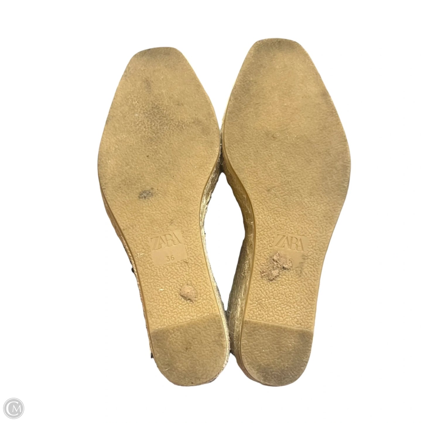 Shoes Heels Wedge By Zara In Blue & Tan, Size: 5.5
