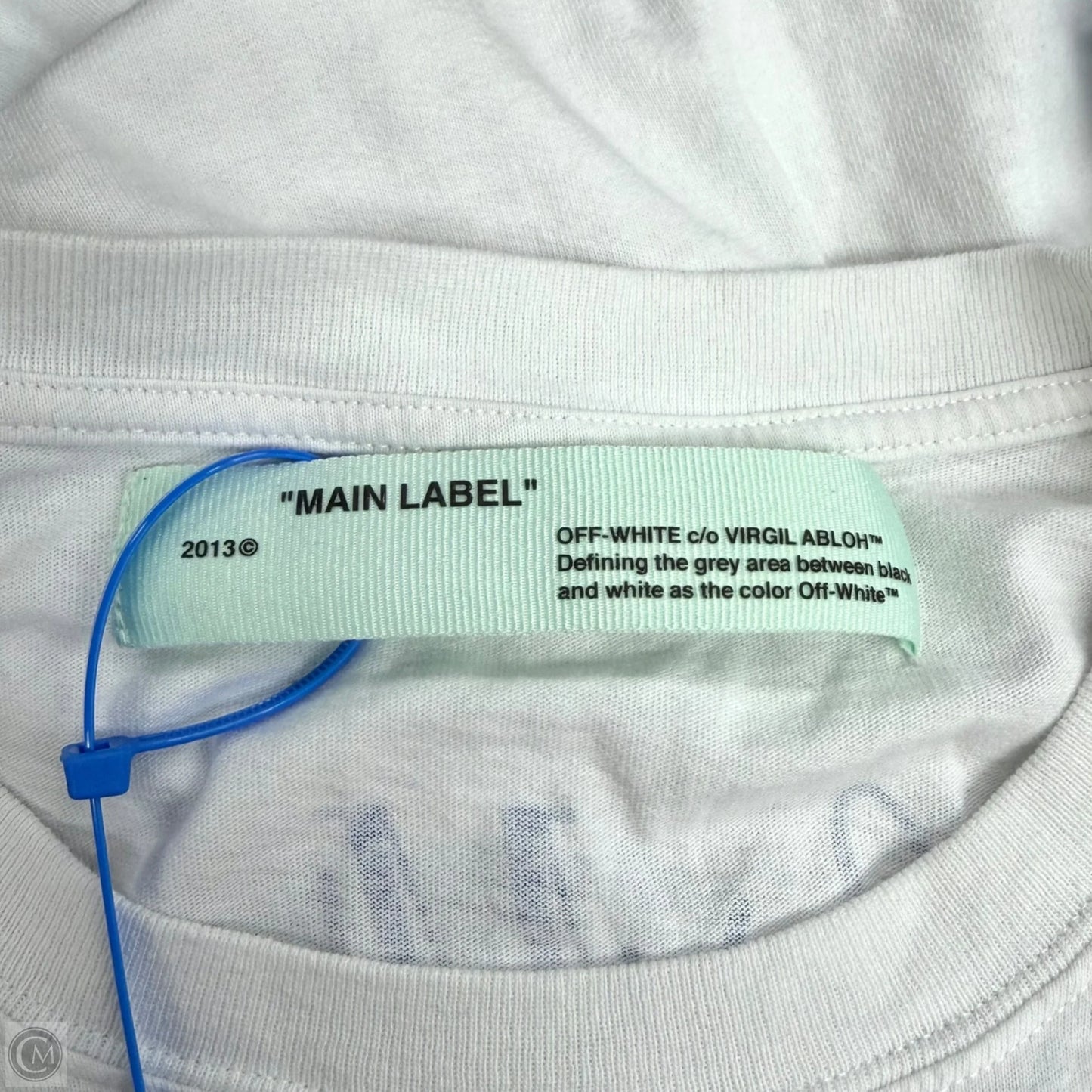 Top Short Sleeve Luxury Designer By Off-white In Blue & White, Size: L