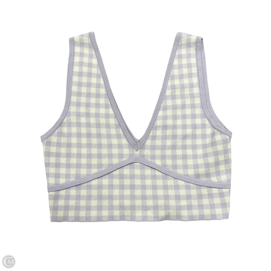 Top Sleeveless By Zara In Purple & White, Size: L