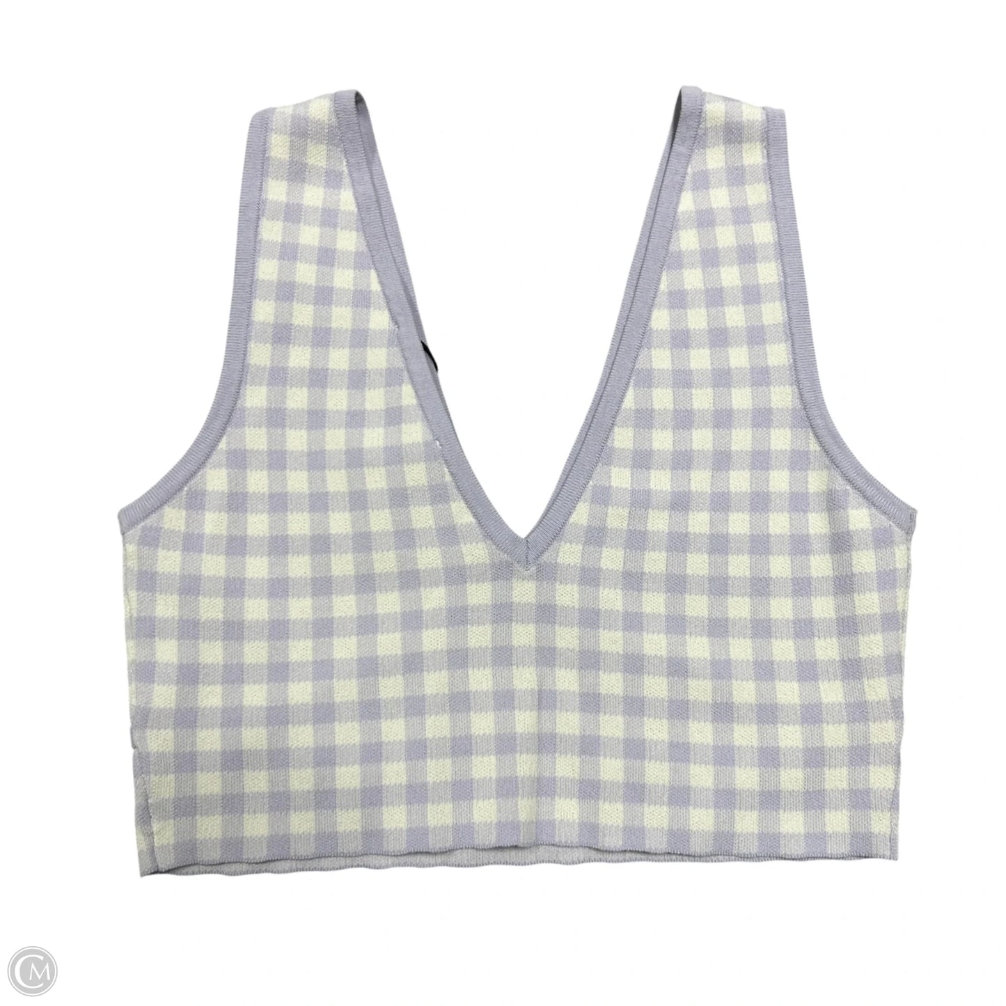 Top Sleeveless By Zara In Purple & White, Size: L