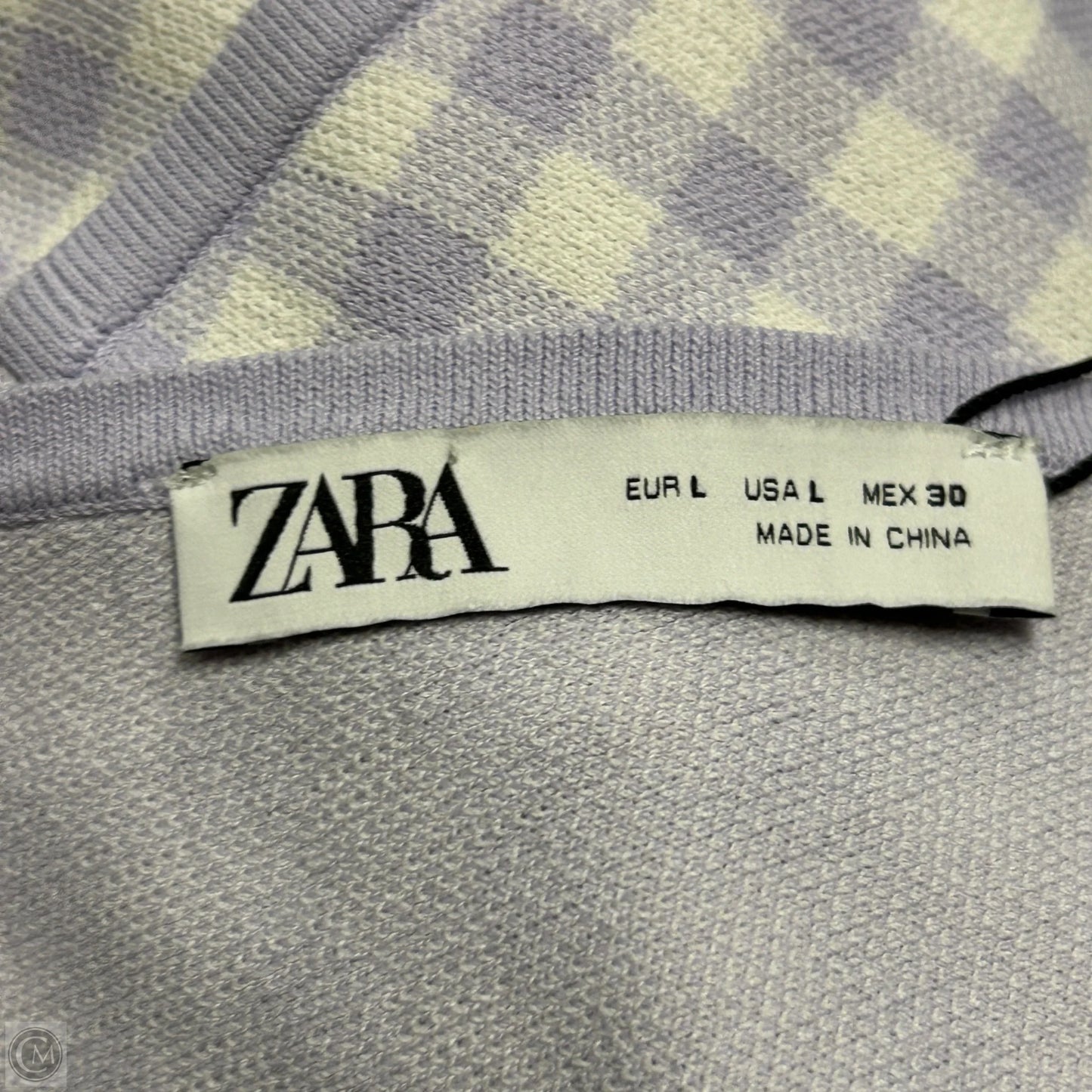 Top Sleeveless By Zara In Purple & White, Size: L