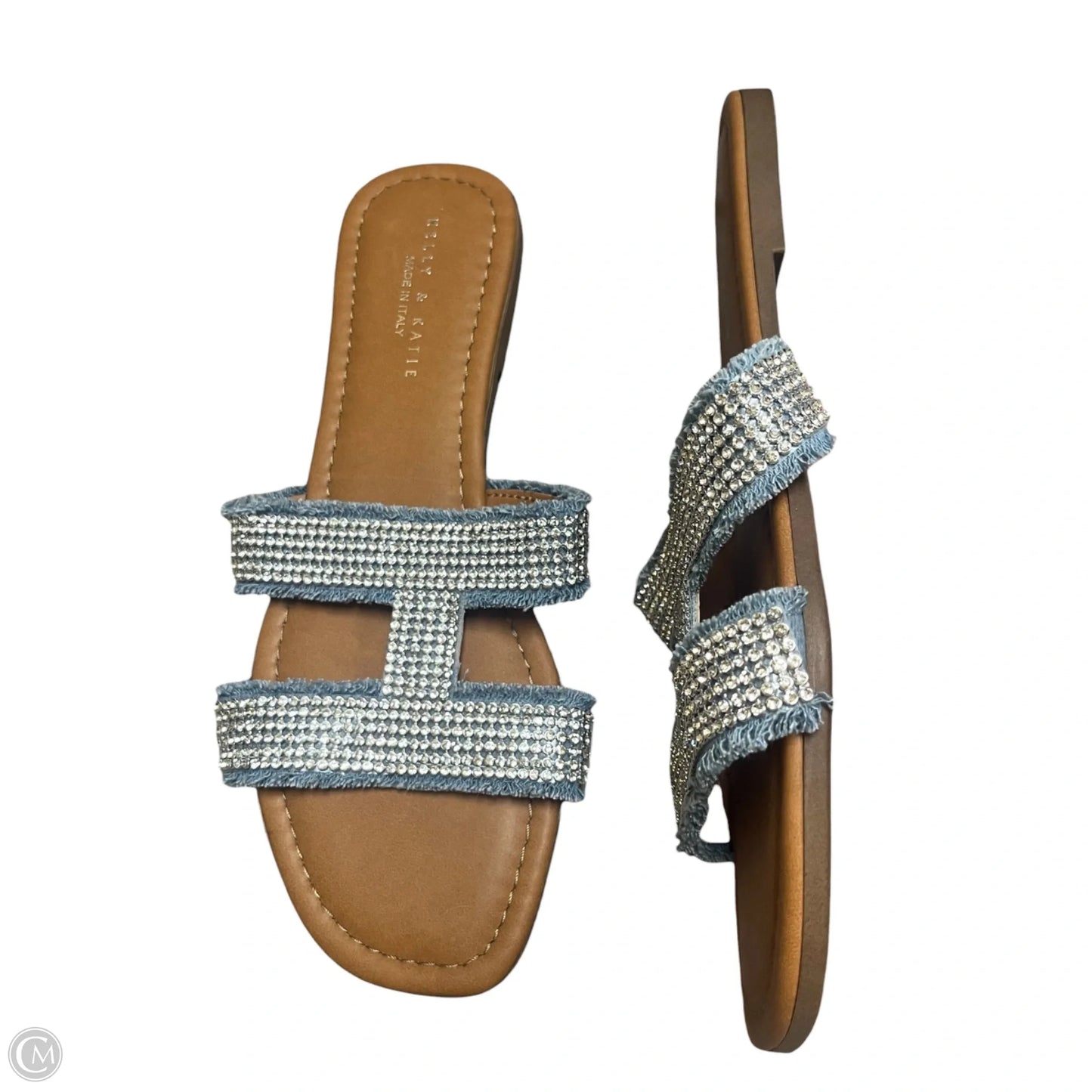 Sandals Flats By Kelly And Katie In Blue & Tan, Size: 11