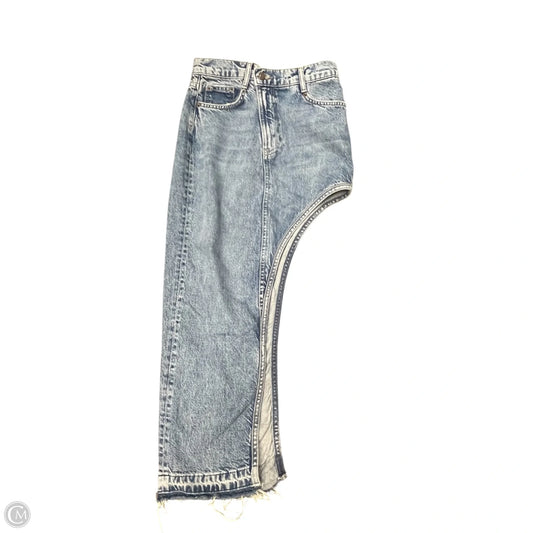 Skirt Midi By Zara In Blue Denim, Size: Xs