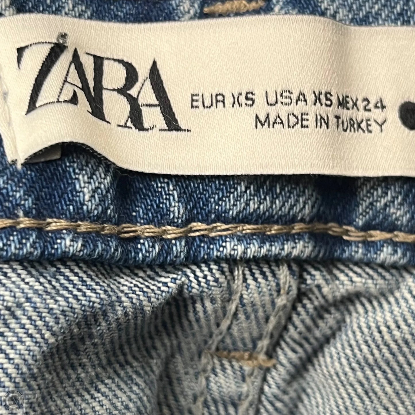Skirt Midi By Zara In Blue Denim, Size: Xs