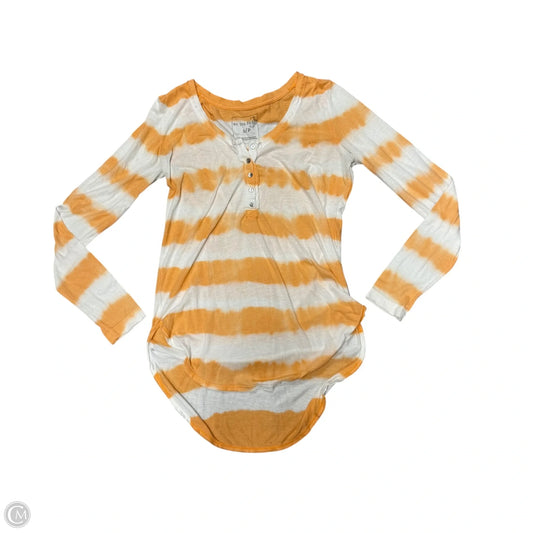 Top Long Sleeve By We The Free In Orange & White, Size: S