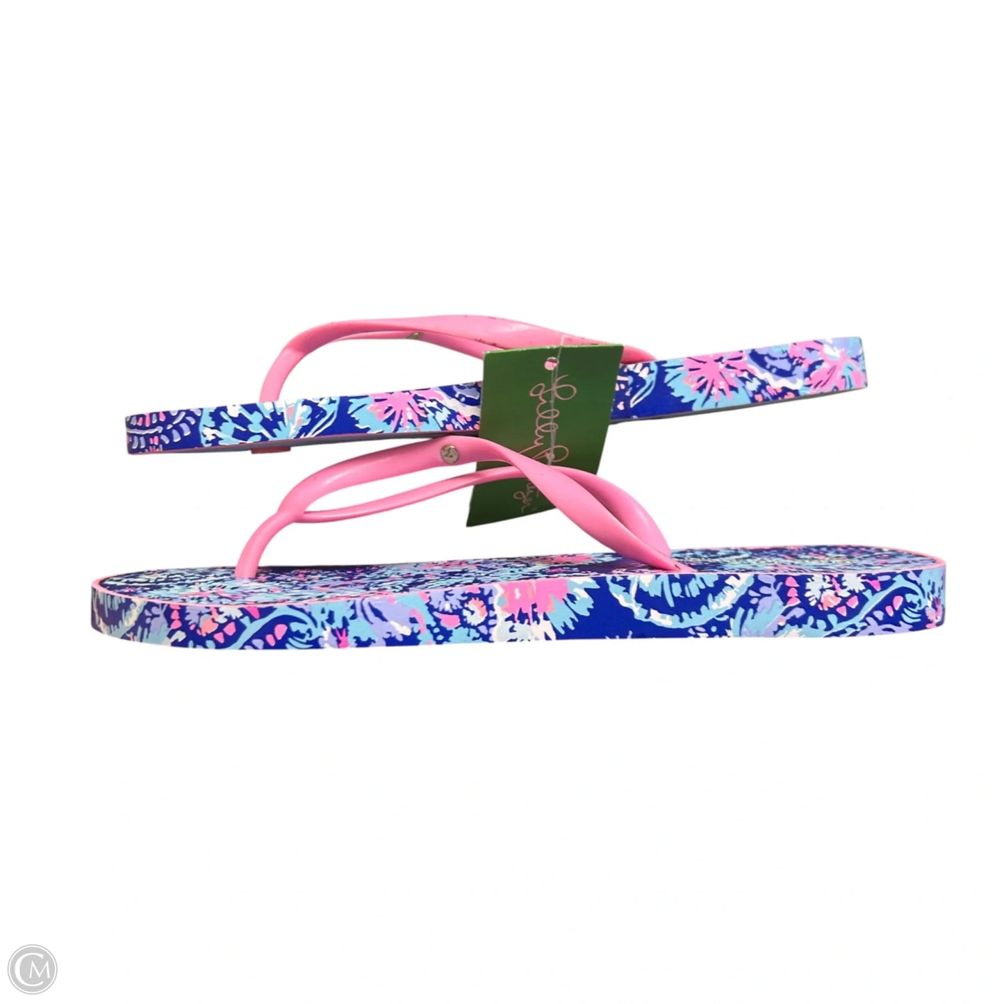 Sandals Designer By Lilly Pulitzer In Blue & Pink, Size: 7.5