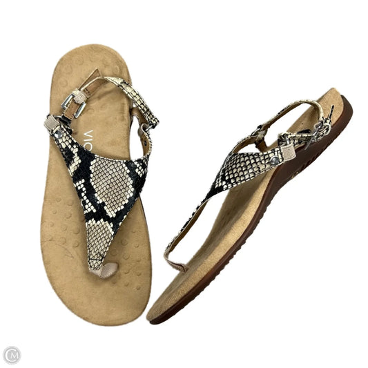 Sandals Flats By Vionic In Snakeskin Print, Size: 9