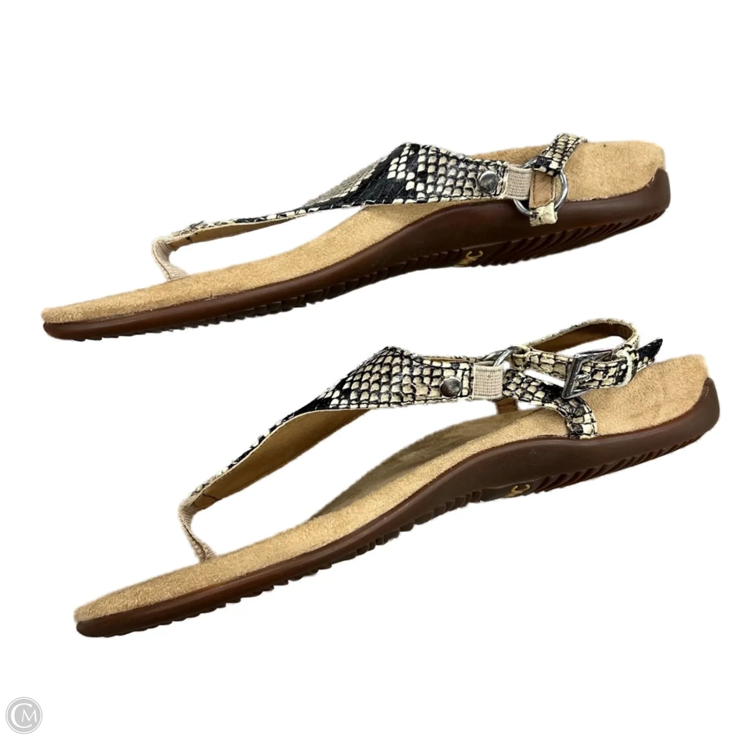 Sandals Flats By Vionic In Snakeskin Print, Size: 9