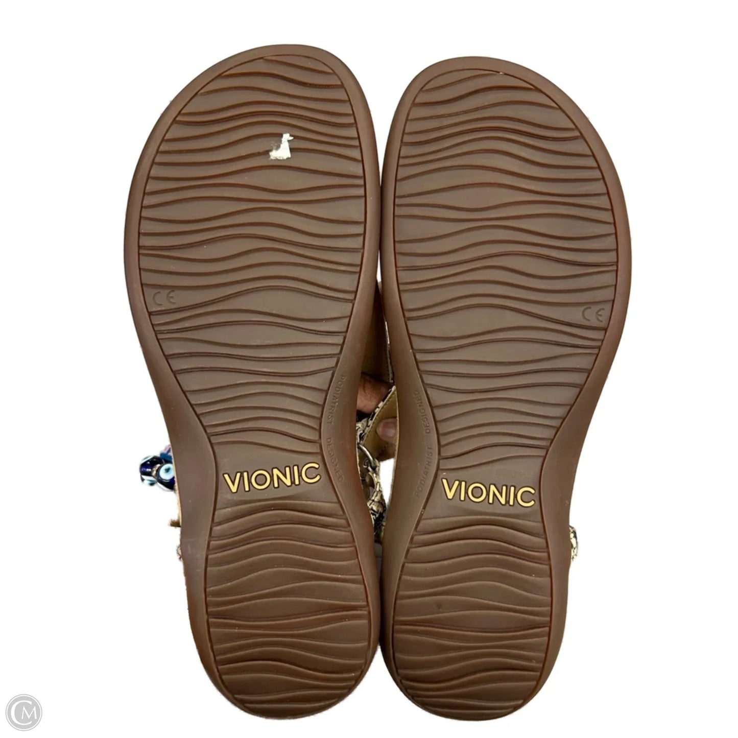 Sandals Flats By Vionic In Snakeskin Print, Size: 9