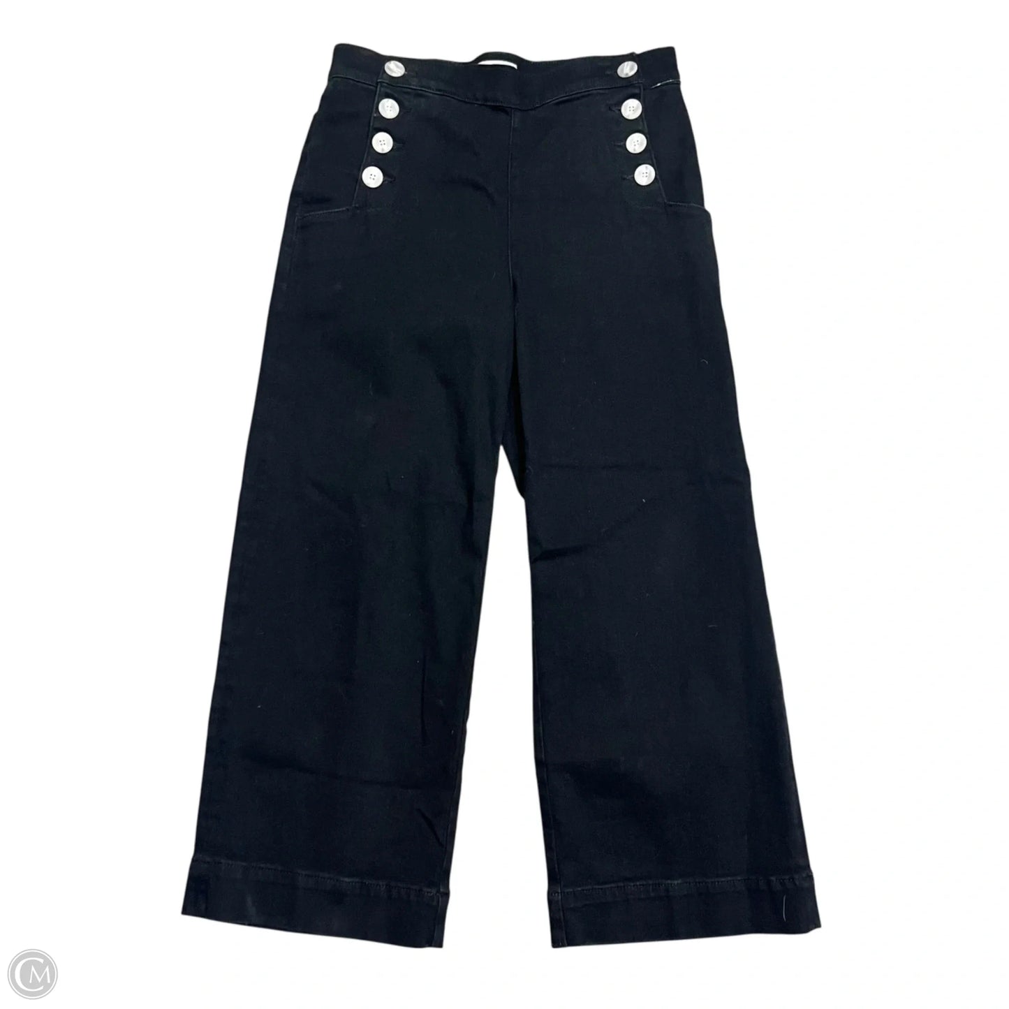 Jeans Wide Leg By Loft In Black Denim, Size: 8