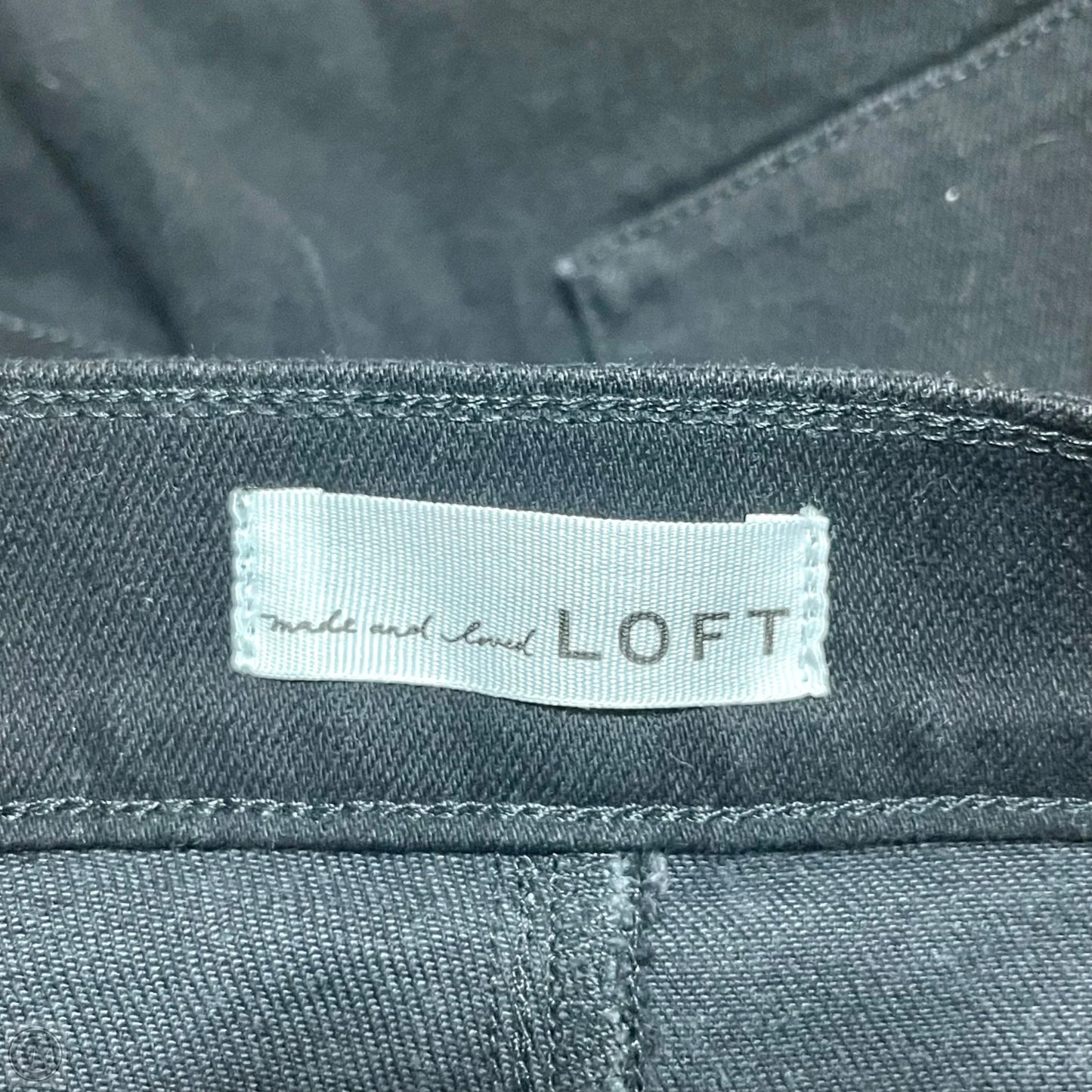 Jeans Wide Leg By Loft In Black Denim, Size: 8