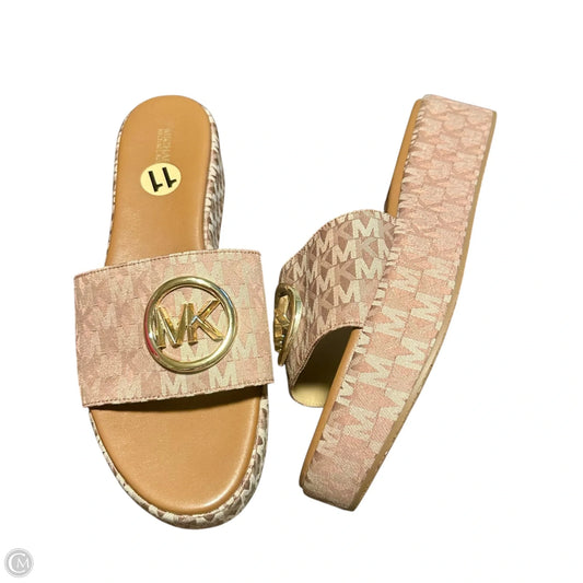Sandals Heels Platform By Michael By Michael Kors In Tan, Size: 11
