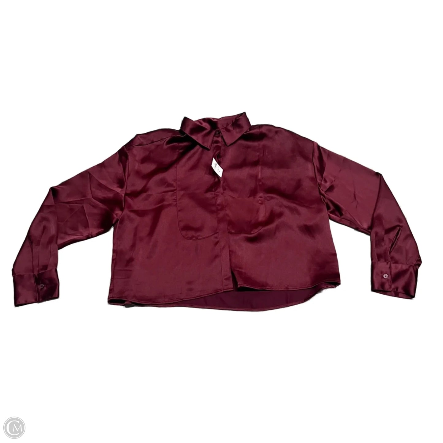 Blouse Long Sleeve By Loft In Maroon, Size: Xl