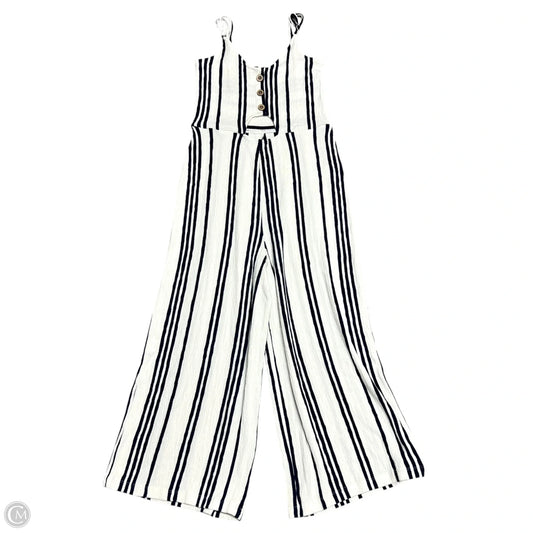 Jumpsuit By Love Tree In Blue & Cream, Size: S