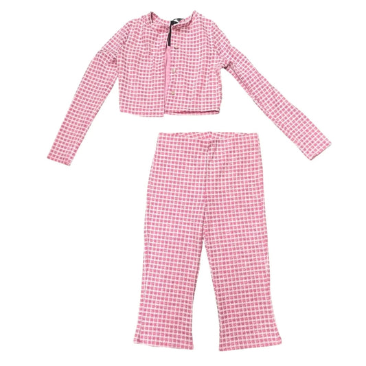 Pants Set 2pc By Fashion Nova In Pink & White, Size: Xl