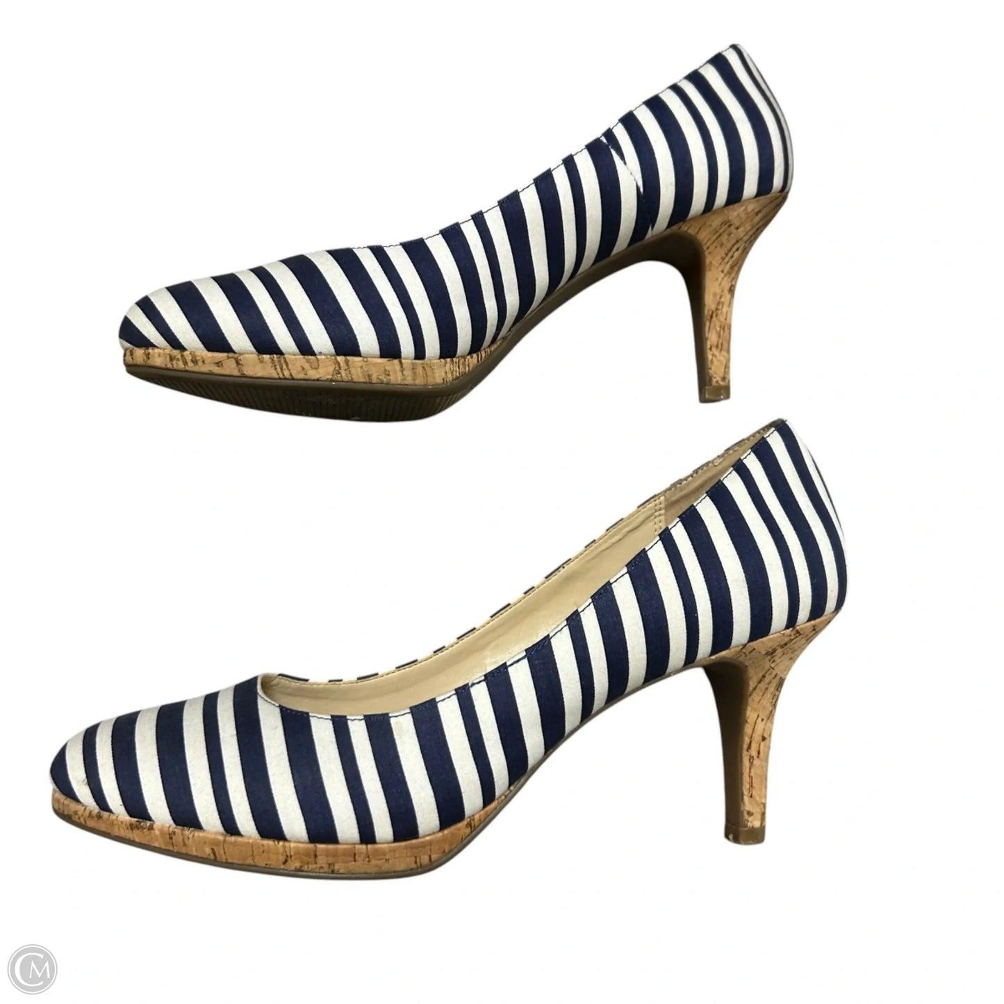 Shoes Heels Kitten By Kelly And Katie In Striped Pattern, Size: 9.5