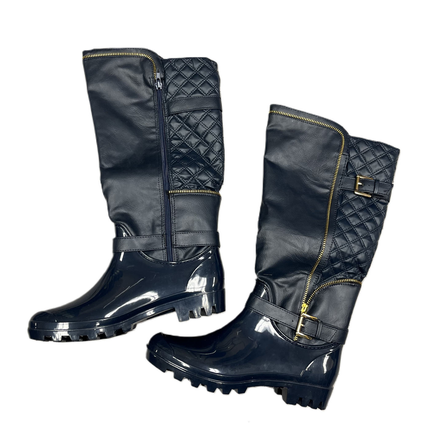 Boots Rain By Henry Ferrara In Navy, Size: 7