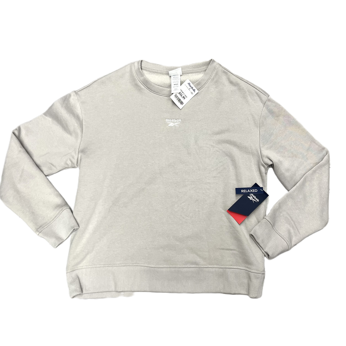 Athletic Sweatshirt Crewneck By Reebok In Grey, Size: M