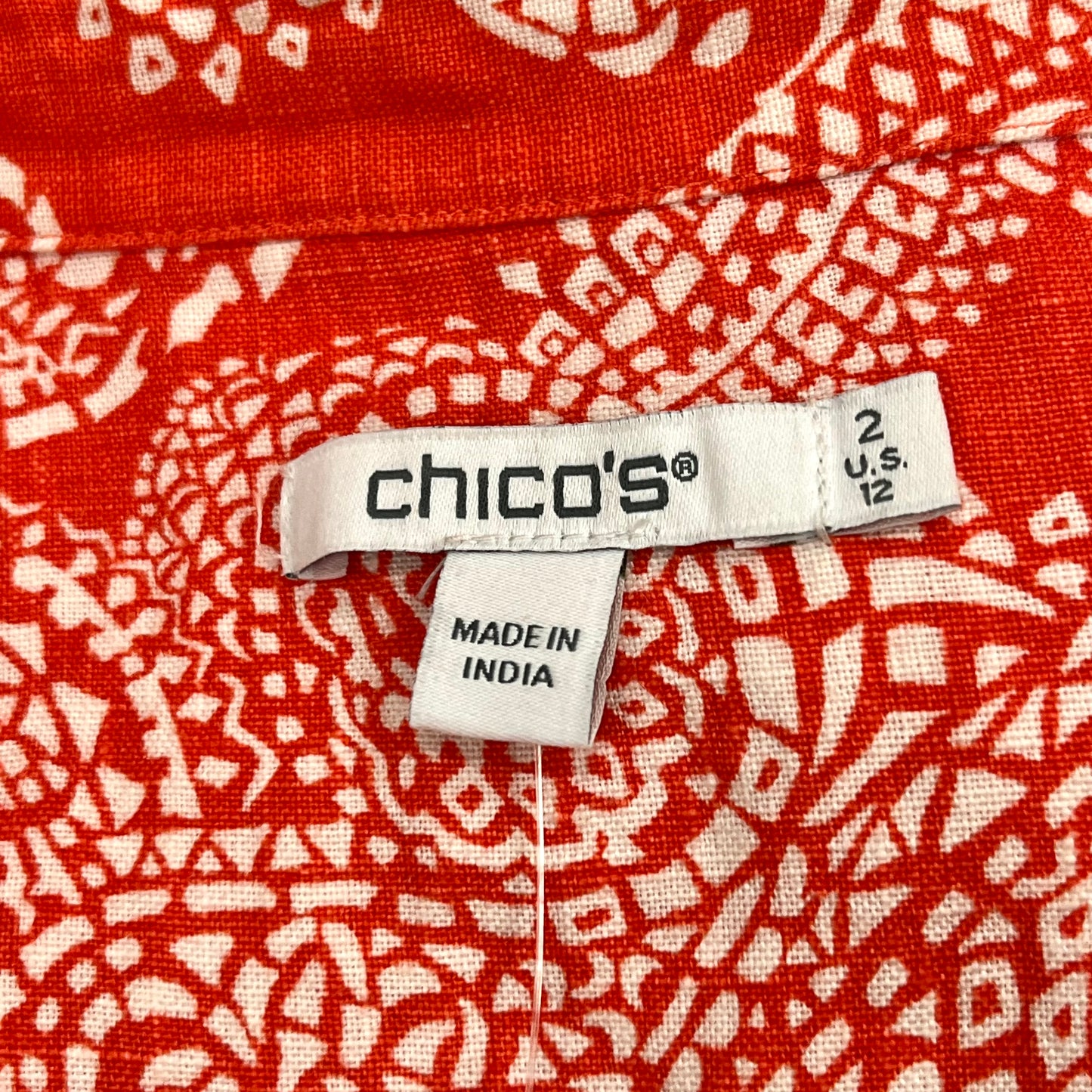 Dress Casual Midi By Chicos In Red & White, Size: L