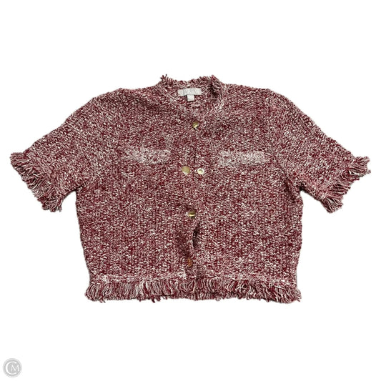 Sweater Short Sleeve By J. Crew In Red & White, Size: S